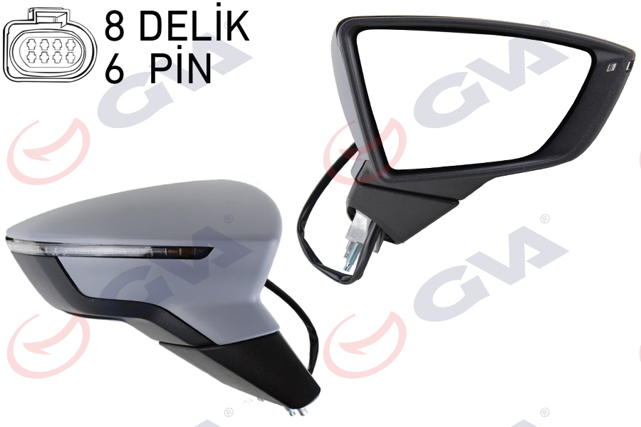 GVA 1061532 Diş Dikiz Aynasi Sağ Ibiza 17> Elektrikli Isitmali Sensörlü Sinyalli Astarli Konveks Vm-369ehp-Bsr