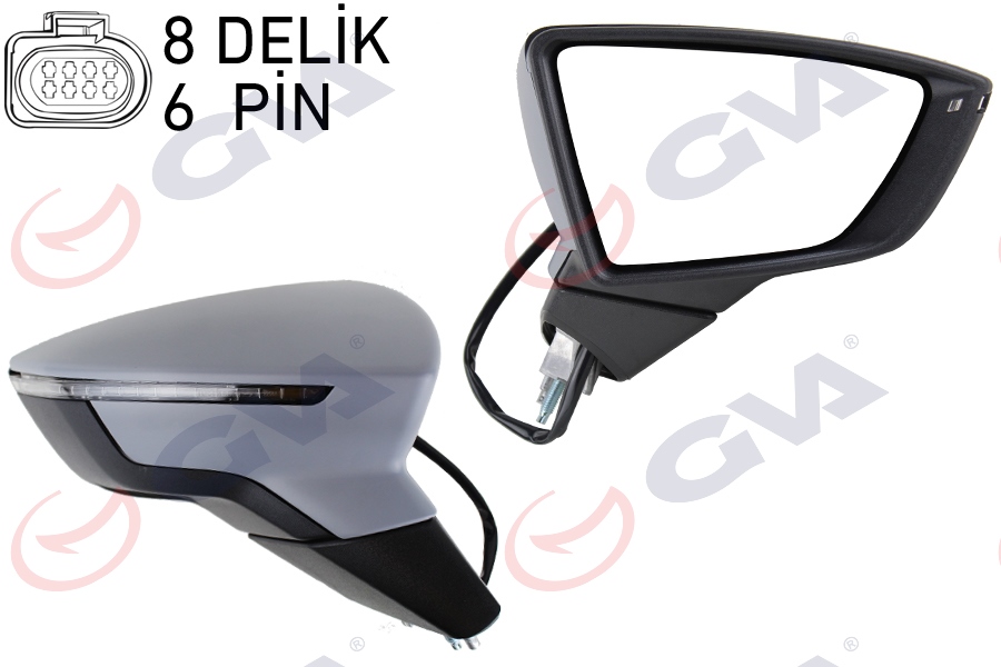 6140807 Dis Dikiz Aynasi Sag Elektrikli Isitmali Astarli Sinyalli Seat Leon  2013-