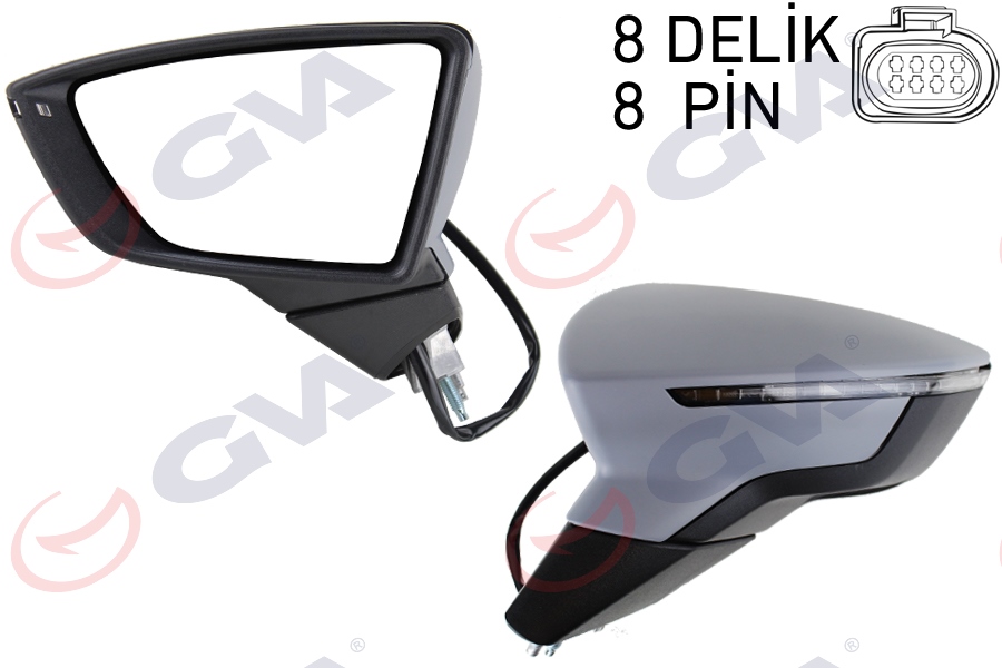 6146807 Dis Dikiz Aynasi Sag Elektrikli Isitmali Astarli Otomatik Katlanir Sinyalli Hafizali 12 Pin Seat Leon (5f1) 2012-2020