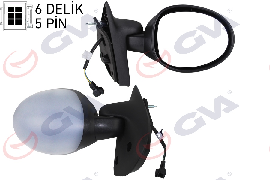 GVA 1017112 Diş Dikiz Aynasi Sağ Twingo I 92-07 Elektrikli Isitmali Konveks