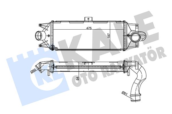 KALE 356155 Intercooler Iveco Daily Iv 06<11 64mm Al/Brz 475x187x64