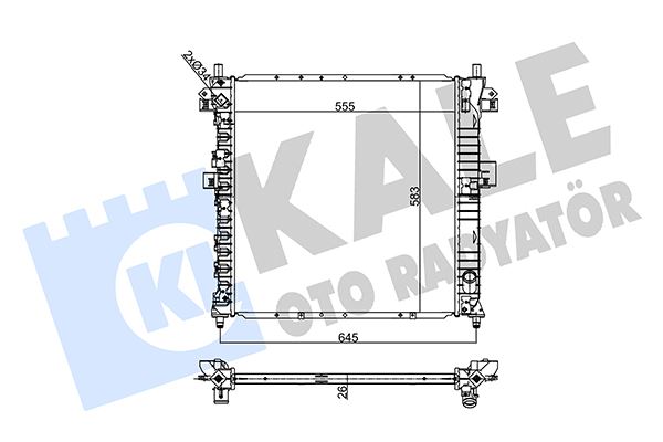 KALE 356370 Radyatör Manuel Ssangyong Actyon-Kyron 2.0xdi 2.3 05 > Mt 26mm Al/Brz 555x583x26