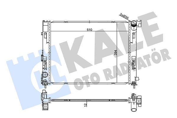 KALE 357225 Radyatör Nissan Micra V 1.5dci 16 >-Renault Clio V 1.0 19 > Mt 12mm Al/Brz 510x394.3x12