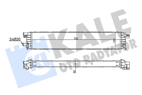 KALE 356335 Ara Soğutucu Radyatör Audi A4-A5-A6-A7-Q5 2.0/3.0tdi 08<18 52mm Al/Brz 720x133.5x52