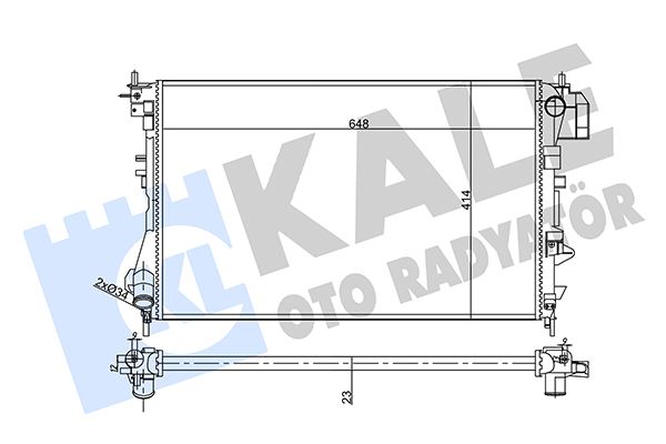 KALE 356910 Su Radyatörü Opel Vectra C 1.6 1.8 1.6 16v 02-08 Saab 9-3 1.8 2.0t 03-15 Mt Ac Nac Mekanik 648x414x23