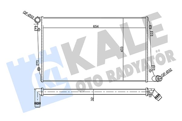 KALE 356930 Su Radyatörü Audi A3-Seat Altea-Leon-Toledo Iii-Skoda Octavia Ii-Superb Ii-Vw Caddy Iii-Golf V-Jetta Iii-Passat-Touran 1.9 2.0tdi 04-13 Mt Ac Nac Mekanik 654x433x32 1k0121251an-3c0121253ak
