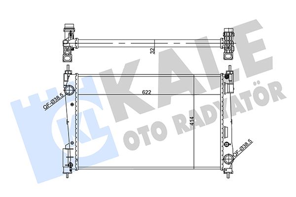 KALE 356955 Su Radyatörü Opel Corsa D 1.3cdti 06 >Fiat Punto 1.3dmtj 05 > Mt Mekanik 622x414x32