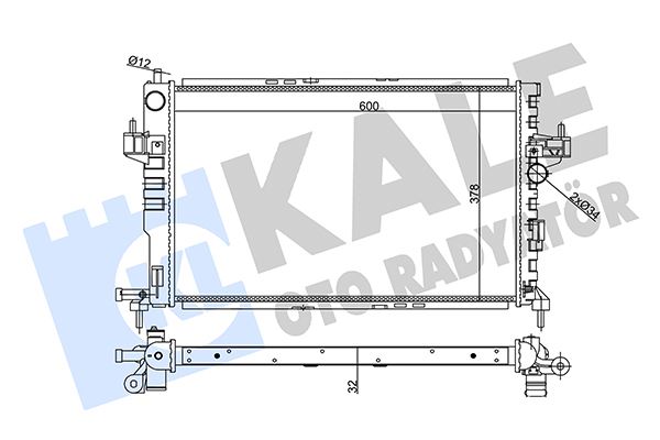 KALE 357030 Su Radyatör Corsa C-Combo C 1.7 Y17dt-Y17dtl Ac Klimasiz Mek 540x375x26