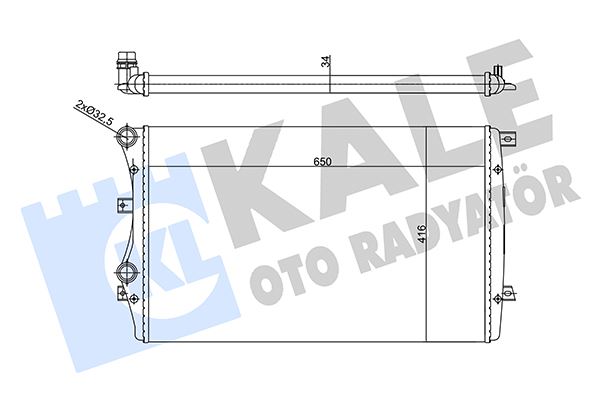KALE 356925 Su Radyatörü Audi A3-Seat Altea-Leon-Toledo Iii-Skoda Octavia Iii-Superb Ii-Yeti Ii-Vw Beetle-Caddy Ii-Iv-Eos-Golf V-Vi-Jetta Iii-Iv-Passat-Scirocco-Touran 1.4tsi 1.9tdi 04 > Mt Mekanik 650x416x34
