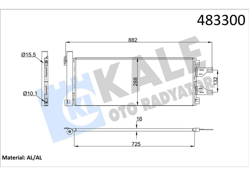 KALE 040ABC030 Klima Radyatörü Kondenser Peugeot Boxer Iii-Citroen Jumperiii-Fiat Ducato Iii 2.0-2.2-2.3-3.0- Hd I-Mjet
