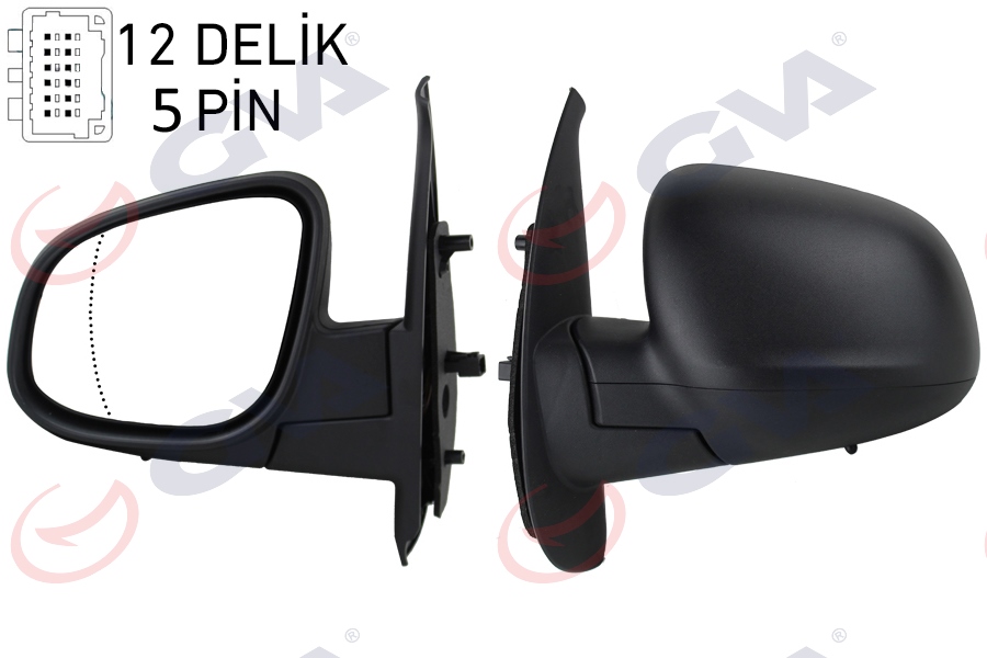 GVA 1016323 Diş Dikiz Aynasi Sol Kangoo-Citan 13> Elektrikli Isitmali Desenli Asferik 5 Fiş Vm-6132ehal