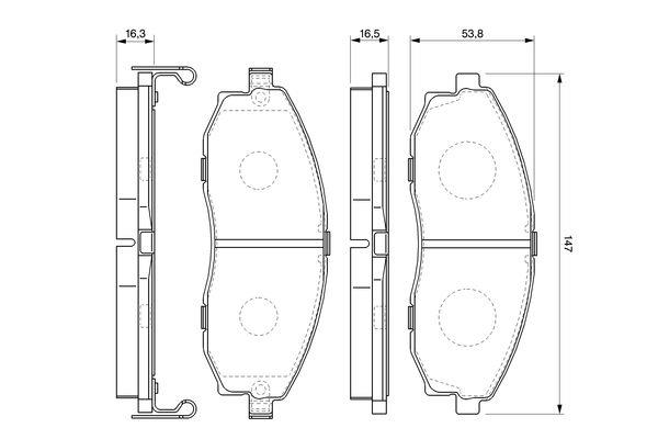 BOSCH 0986424670 Disk Balata Hyundai H-1 2.4; H-1 2.4 İ; H-1 2.5 Crdi; H-1 2.5 Diesel; H-1 2.5 Tci; H100 2.5 Crdi; Sa