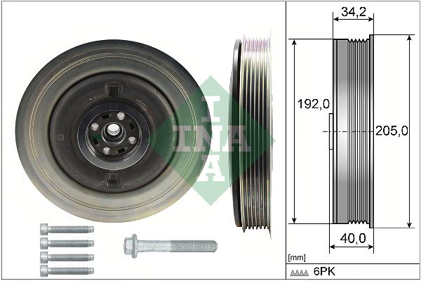INA 544050420 Krank Kasnagi Volvo S60 Ii 2.0 D2 15>18 S80 Ii D4 13>16 S90 Ii D3 16>18 V40 V70 Iii D2 13>16 Xc40 2.0 D3 18>21 T4 Awd 14>