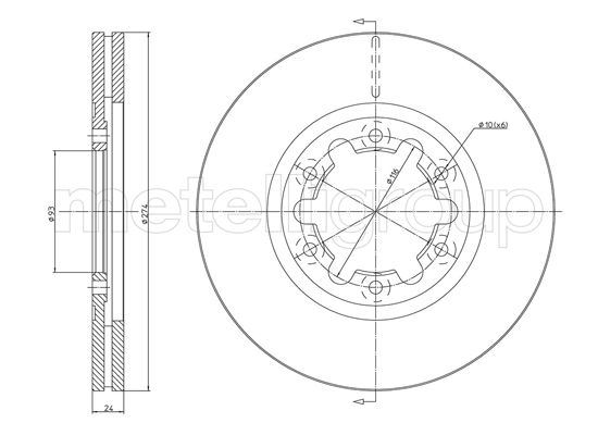 CIFAM 8001675C Fren Diski Ön Ford Ranger 98> 4x4 Çap: 274mm