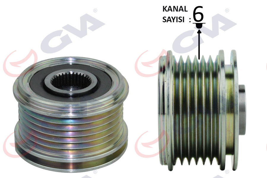 GVA 2845001 Alternatör Kasnaği Oap Partner-308-3008-C4 1.5hdi 18- Boxer-Jumper 2.0/2.2 Hdi 18-