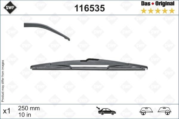 KRG-AS0024 Arka Silecek Supurgesi 250mm Opel Astra K Hb 2015 / Insignia B / Ssangyong Korando - Tivoli - Xlv / Jeep Compass (Mx) 2017-
