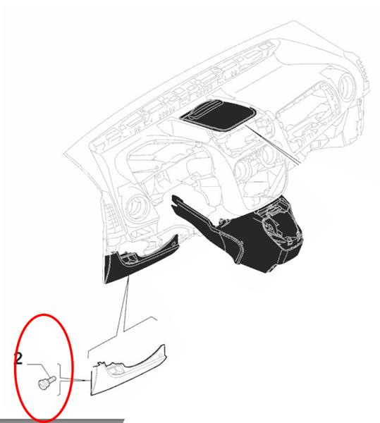 OP 735605774 Sigorta Kutu Kapak Civatasi Pim Fiorino Ürün Resimde Kirmizi Çemberle İşaretlenmiştir