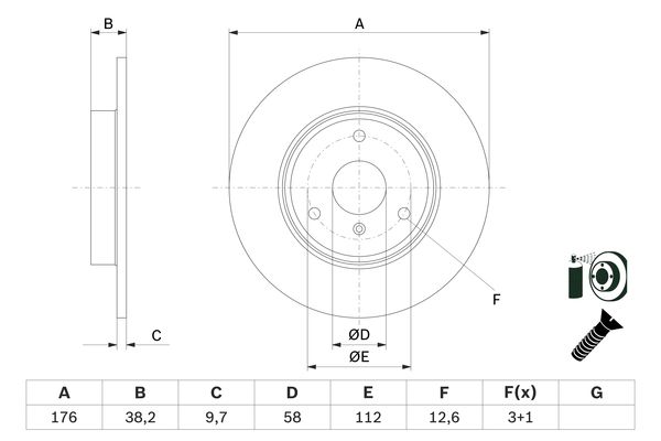 BOSCH 0986479E74 Fren Diski