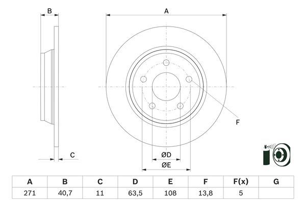 BOSCH 0986479F78 Arka Fren Disk Ayna Focus Iv 17>