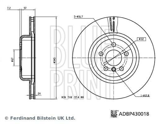 BLUEPRINT ADBP430018 Fren Diski Nlu Kaplmali