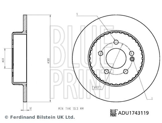 BLUEPRINT ADU1743119 Fren Diski Arka Mercedes C-Class W205 S205 C205 A205