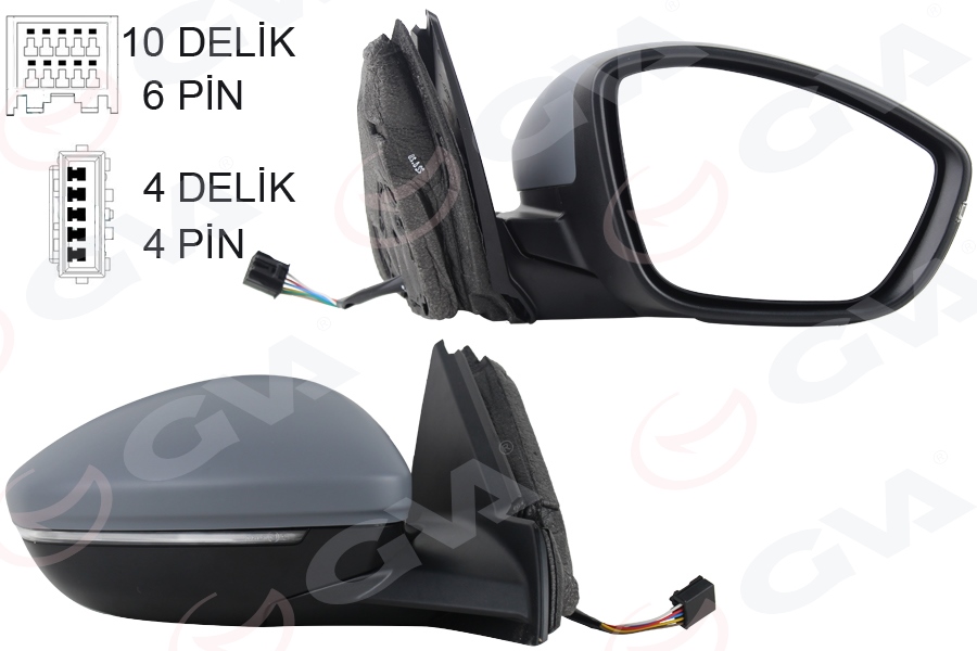 SPJ E-4044 Corsa F / 208 Elektrikli Ayna 2019-> Astarli Sinyalli Sensörlü 8 Pin 6 2 Sağ