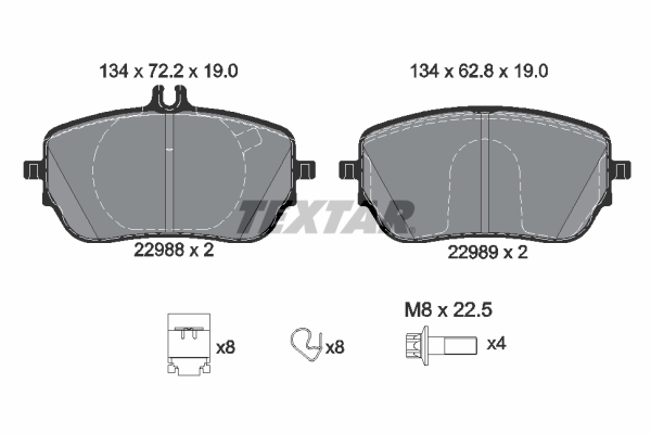 TEXTAR 2298801 Fren Balatasi On Mercedes W177 V177 W247 C118 X118 H247