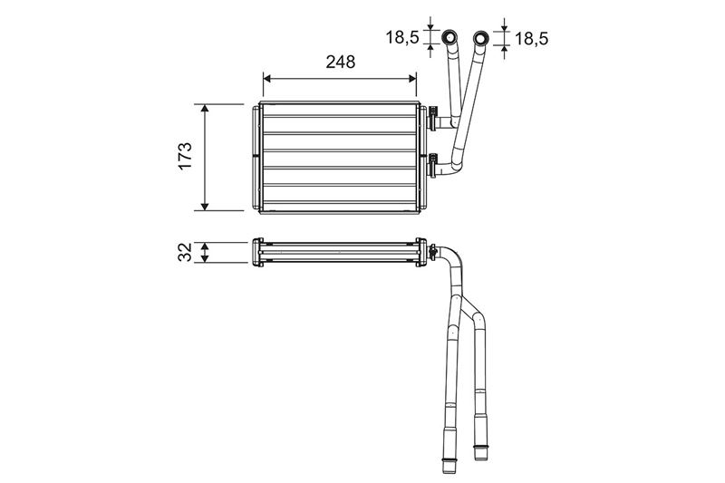 41-1818B Kalorifer Radyatoru Brazing Citroen C8 2.0 Hdi 02-/ Jumpy 1.6 Hdi - 2.0 Hdi 07-16/ Fiat Scudo 1.6 D Mjt - 2.0 Mjt 07-/ Peugeot 807 2.0 Hdi 02-06/ Expert 1.6 Hdi - 2.0 Hdi  07-