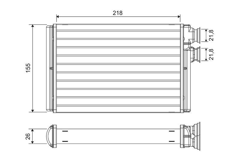 KLR-347385 Kalorifer Radyatoru (Citroen  Berlingo C4 Picasso I-Ii C5 Iii  C6 05-/ Peugeot  407 04- / Partner  Tepee)