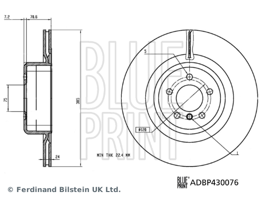 BLUEPRINT ADBP430076 Fren Diski X5 E70 .X5 F15 .X6 E71 .X6 F16