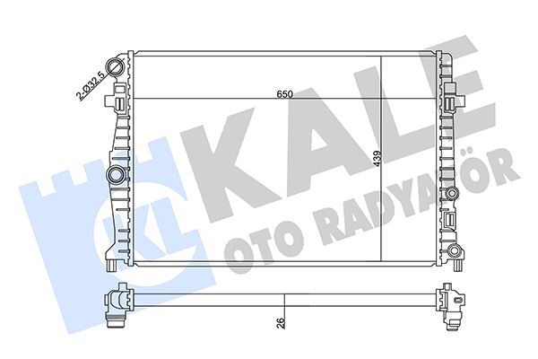 KALE 358940 Radyatör Audi A1-A1 City Carver-Seat Ibiza V 1.0 Tgi-1.6 Tdi 17--Arona 1.0 Tsi 17-Skoda Scala 1.0 Ts