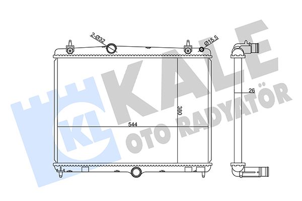 KALE 358960 Radyatör C5 09>P508 10>1.6hdi Ep6cdt Mek Otom Ac Klimasiz 555x394x24