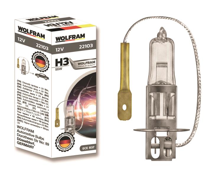 WOLFRAM 22103 Ampul 12v H3 55 Pk22s Standart Işik 64151