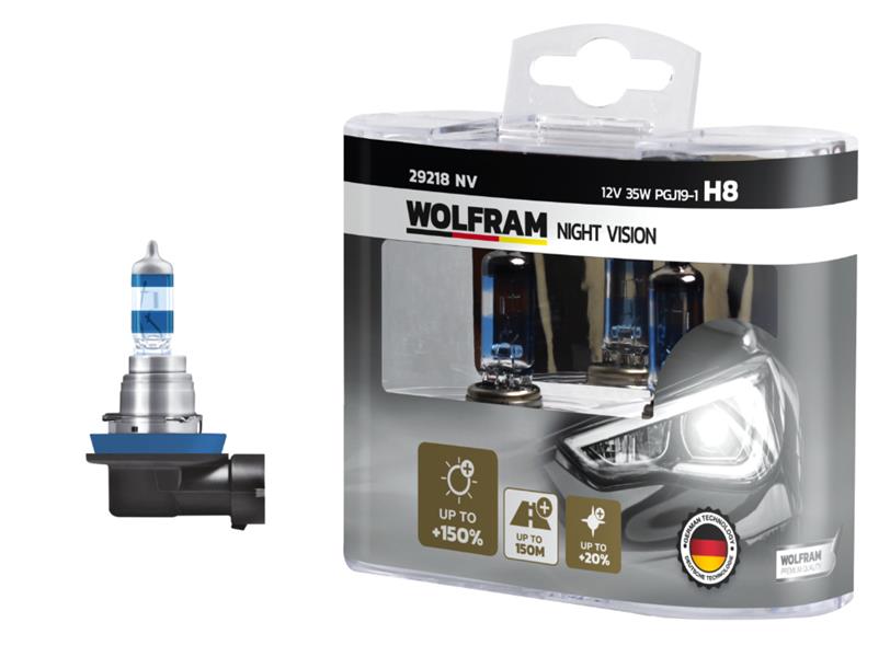 WOLFRAM 29218 NV Ampul 12v H8 35 Pgj19-1 Night Vision 150 Fazla 20 Beyaz Işik