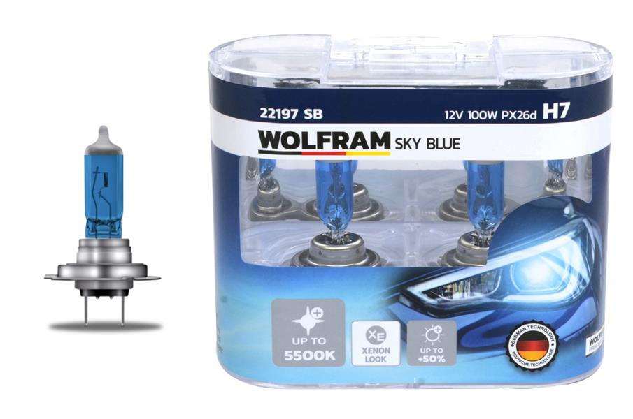 WOLFRAM 22197 SB Ampul 12v H7 100 Px26d Sky Blue Beyaz Işik