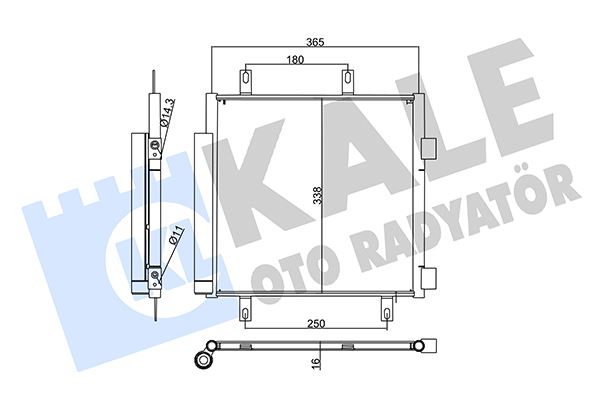 KALE 357850 Klima Radyatörü Kondenseri P107 05>14 1.0i 12v-1.4hdi 05> C1 1.0i 12v-1.4hdi 05> Al/Al