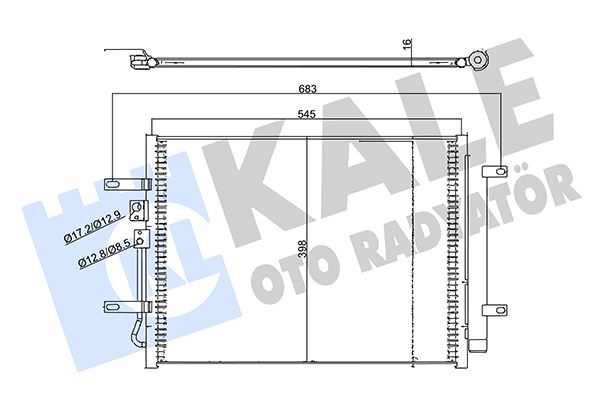 KLR-357875 Klima Radyatoru Kondenser (Hyundai Ioniq 1.6 Gdi 16- /Kia Niro  1.6 Gdi 16-  )
