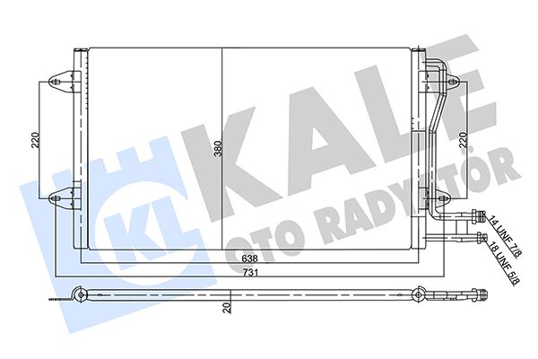 KALE 358050 Kondenser Volkswagen Lt 28-35 Ii-Lt 28-46 Ii 2.5 Tdi 2.8 Tdi 96-03 Al/Al