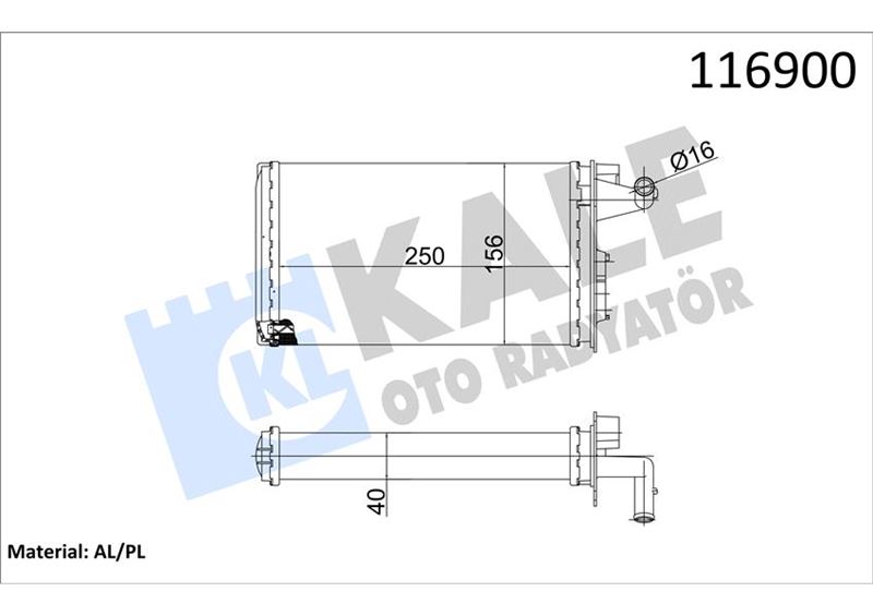 KLR-1782812AL Kalorifer Radyatoru Klimali ( Fiat   Tempra Sx Ak 2.0 )