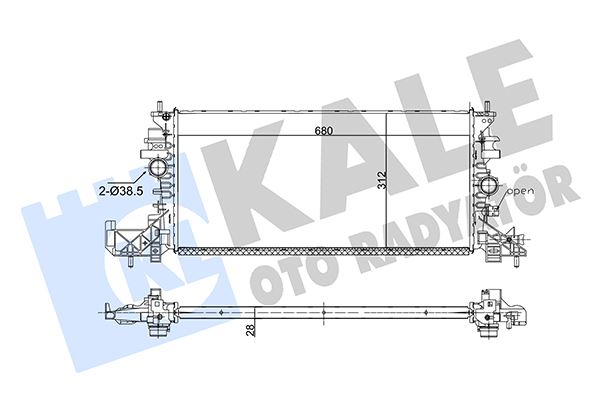 KALE 357255 Radyatör Al/Brz Opel Astra K B16 1.0 1.2 1.4 1.6 Turbo 1.5crdi 1.6cdti 15 > Mt