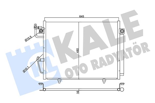 KALE 357760 Kondenser Al/Brz Mitsubishi Montero 3.2 07 > -Parejo 3.0 3.2 07> 3.8 10> -Shogun 3.2 07>