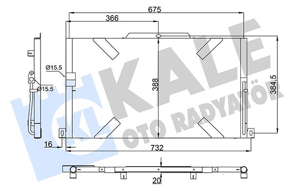 KALE 358765 Klima Radyatoru Dt244 Dt224 Defender L316 07>16