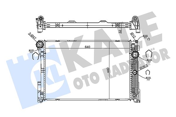KALE 360180 Motor Su Radyatoru Mercedes Glk-Class X204 08>15 W204 C63 Amg 08>14