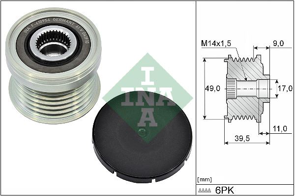 INA 535036110 Alternator Kasnagi Bmw F20 F21 F22 F23 F30 F31 F34 F32 F33 F36 F07 F10 F11 F18 E84 F25 F26 F15 F16 E 89