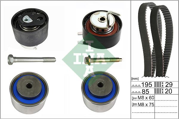 INA 530076410 Triger Seti Land Rover 276dt 306dt Discovery Iii-Iv L319 Range Rover L320 L405 L494 . Jaguar S-Type Ii X200 Xf X250 Xj X350 X351 X358 Komple