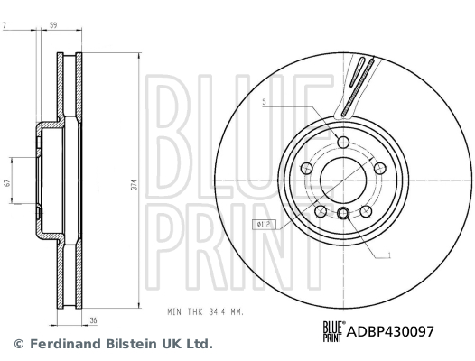 BLUEPRINT ADBP430097 Fren Diski A1 Gb -A1 Gb Sportback