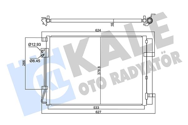 KALE 358030 Kondenser Kia Rio Iv 1.25 1.25 Lpg 1.4 17 >-Stonic 1.2-1.4 Cvvt 1.4 Lpg 17 >- Kurutuculu 16mm