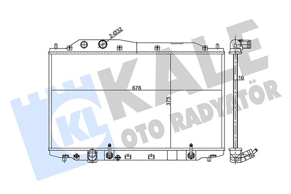 KALE 359135 Radyatör Honda Civic Viii Sedan 1.3 Ima 06 >- At 16mm