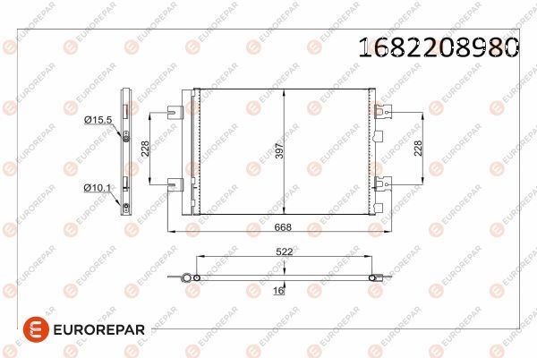 PSA-1682208980 Eurorepar Klima Radyatoru Logan Duster Mcv Sandero