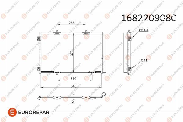 PSA-1682209080 Eurorepar Klima Radyatoru Opel Crossland X Peugeot 207 208 1007 2008 Citroen C3 C4 C3 Aircross Ds3 1.2 Puretech 1.4 1.6 Benzinli 1.5-1.6 Hdi